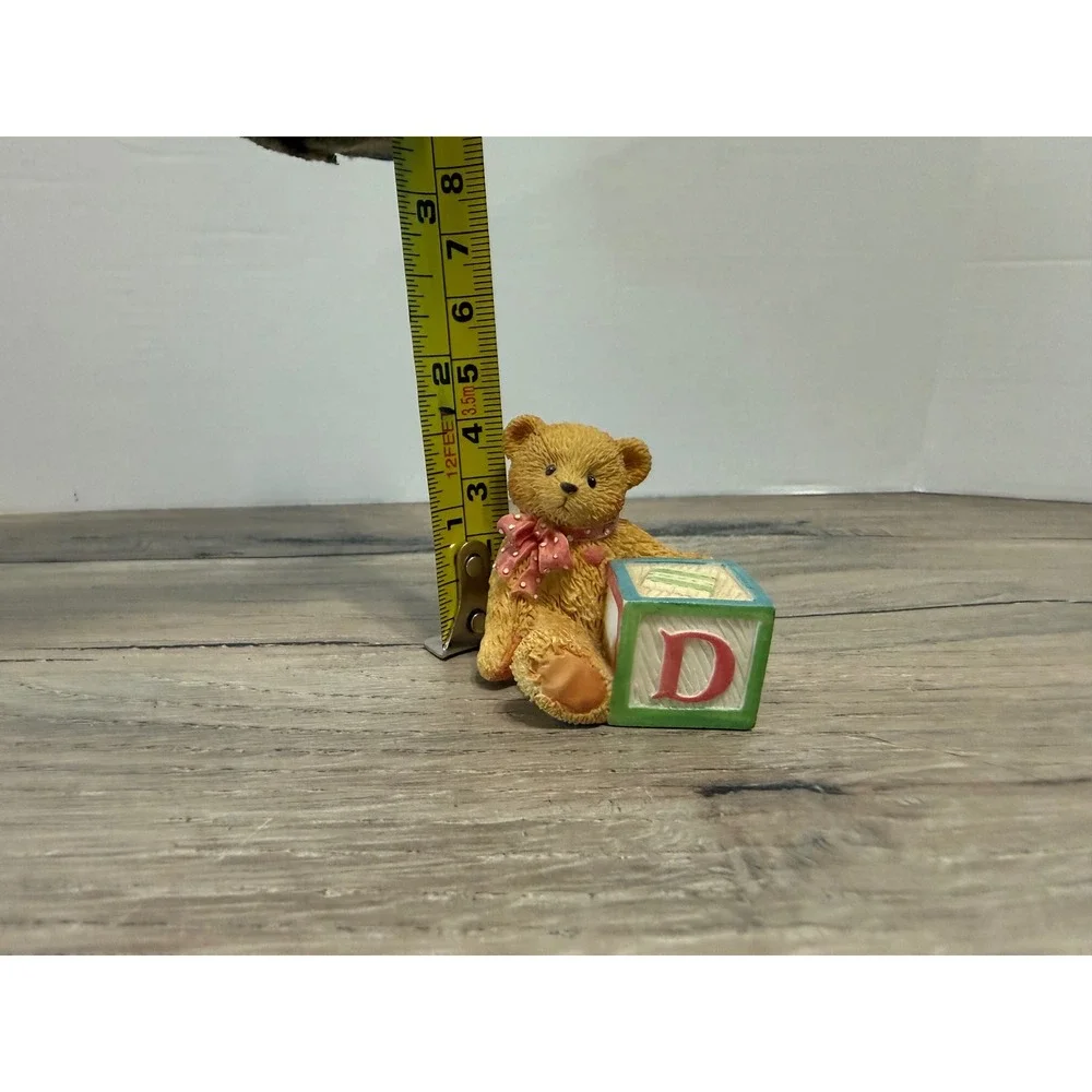 1995 Cherished Teddies Bear with Alphabet Block D Figurine 158488D Enesco - Picture 6 of 6